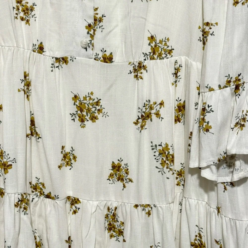 Floral Print White Dress size Large - Picture 3 of 8